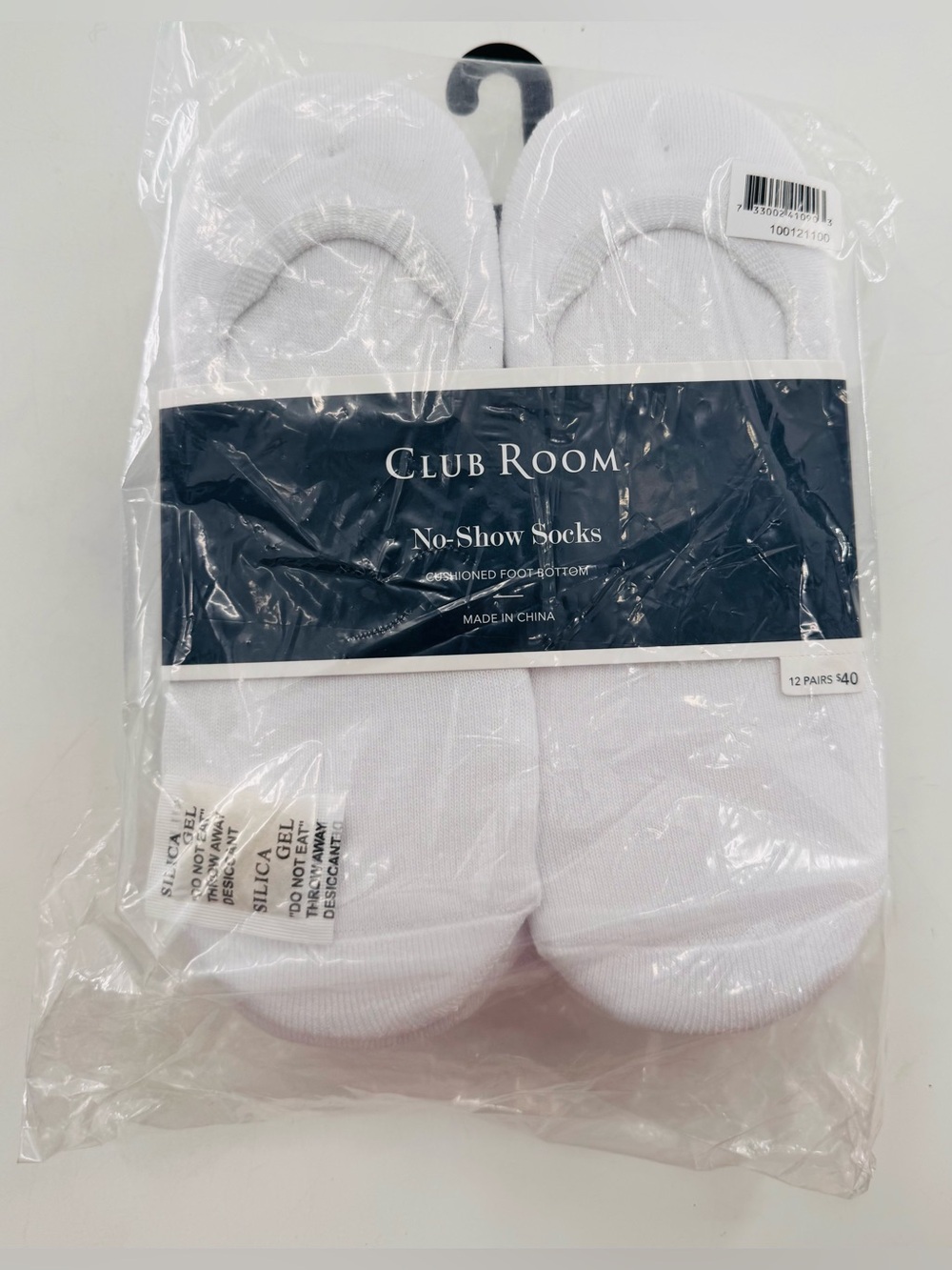 No Show Socks CLUB ROOM Men's 12-Pack Shoe Size 7-12 Cushioned Foot Bottom NEW